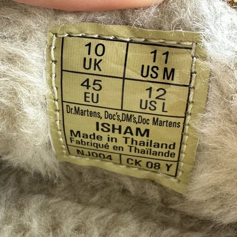 Dr. Marten ISHAM Men's size 11 Faux Shearling Lined Suede Wheat Mule - Picture 6 of 7